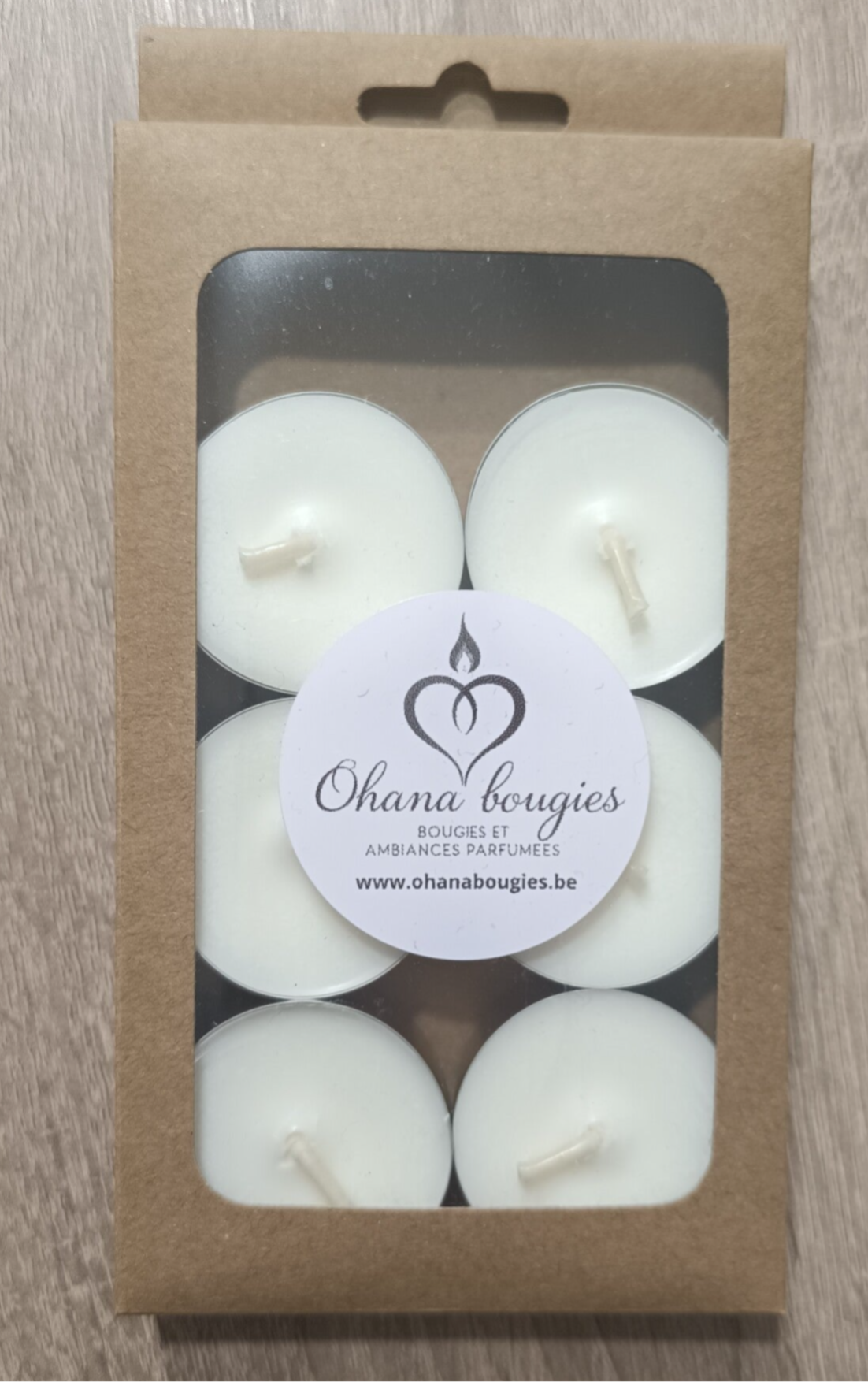 Pack de 6 bougies chauffe-plat en coupelle alu longue durée & naturelles