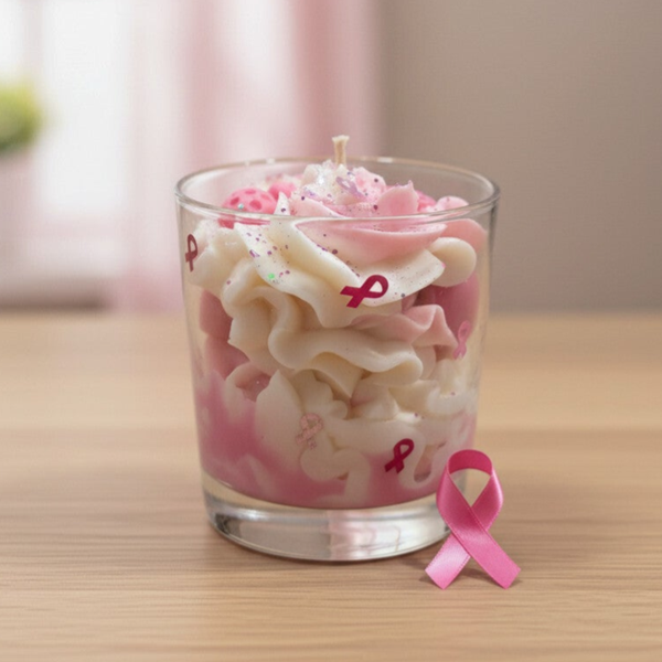 🎀 Bougie parfumée Octobre Rose – Une lumière pour elles