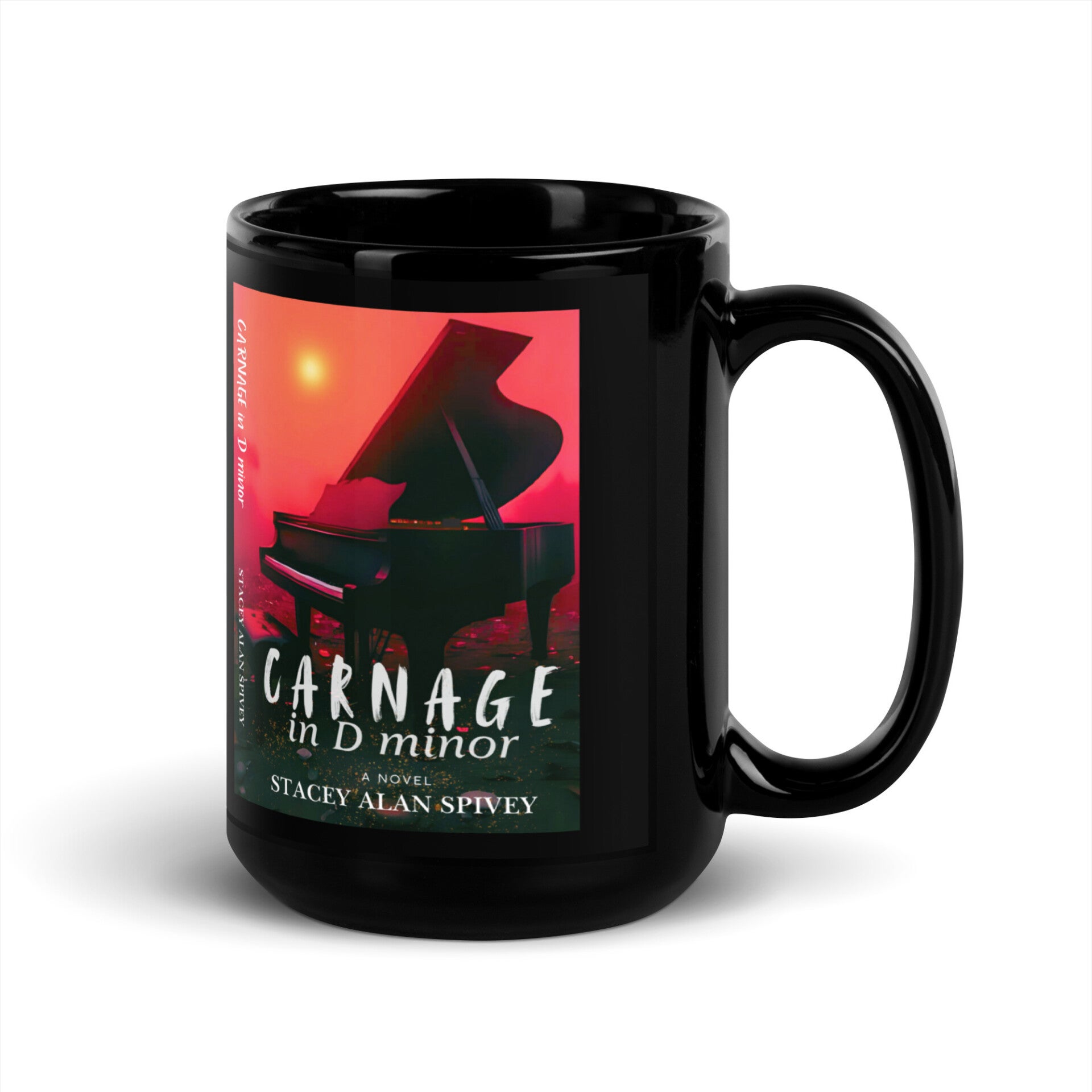 Carnage in D Minor — Black Glossy Mug, 15 oz