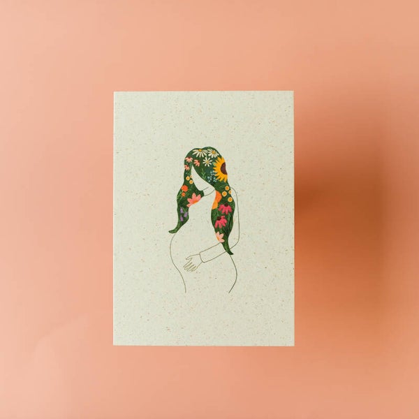 Kaart Zwanger (Golvend haar)