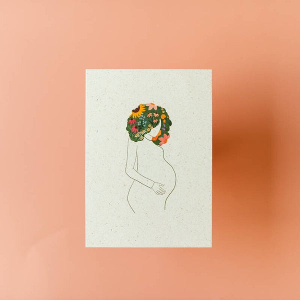 Kaart Zwanger (Krullend haar)