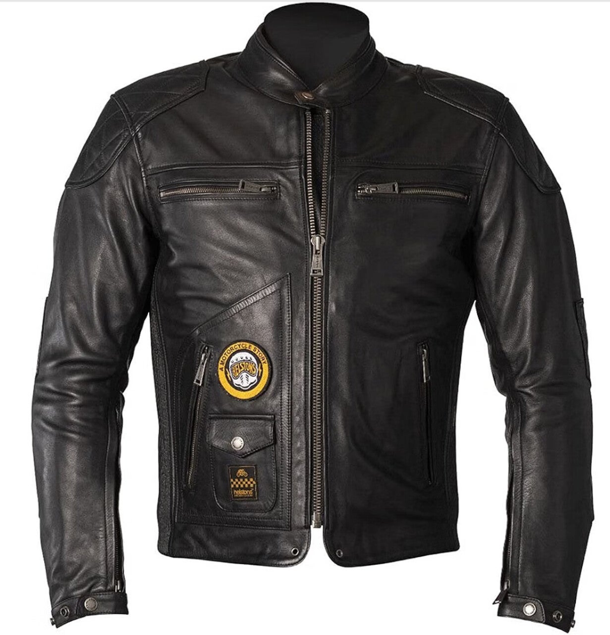 Helstons Tracker Motorrad Lederjacke, schwarz