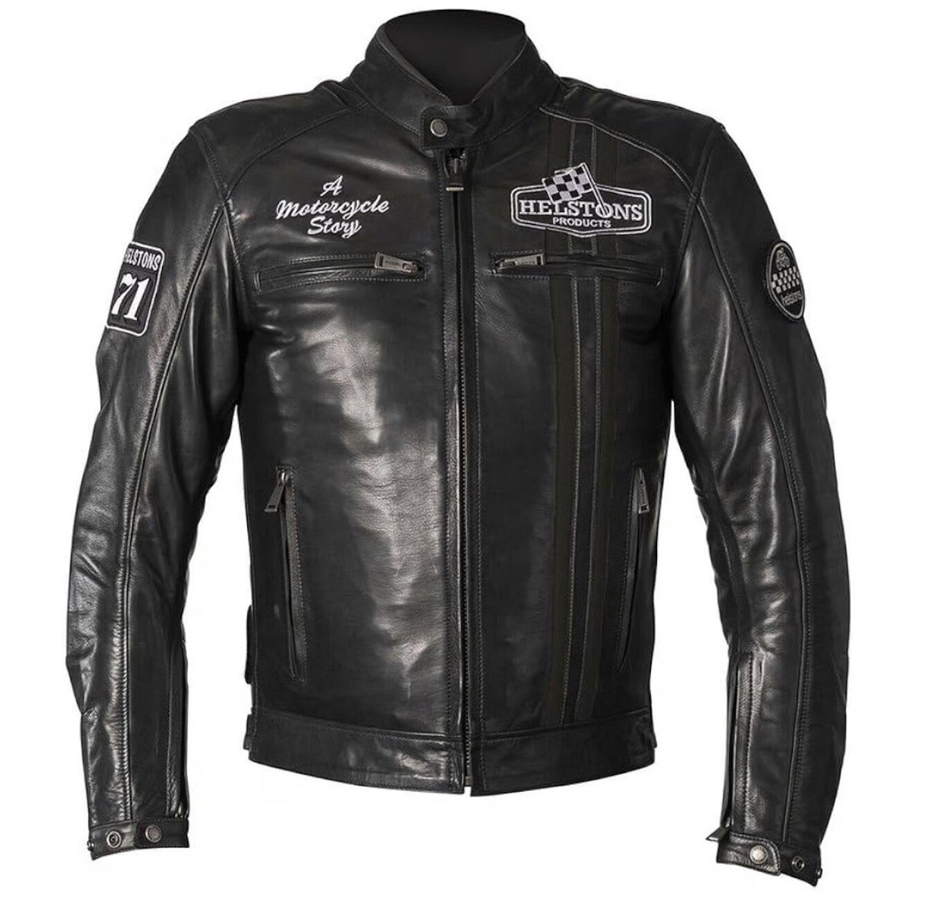Helstons Indy Motorrad Lederjacke, schwarz