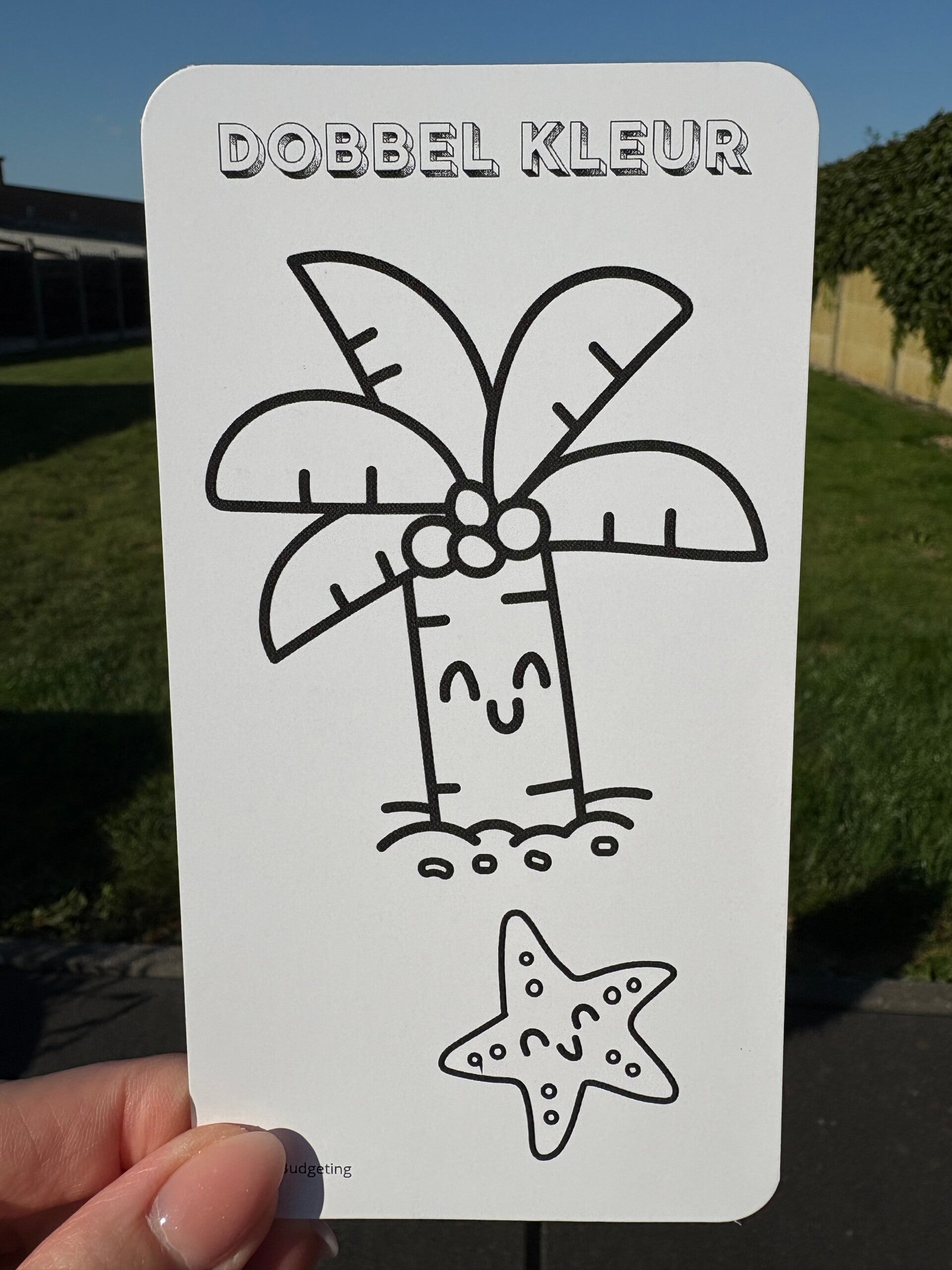 Sparen met kleurplaatjes palmboom