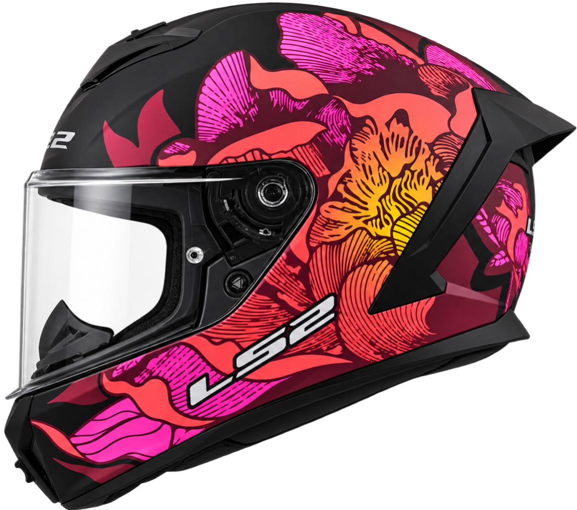 LS2 FF820 RAPID III POPPIES II BLACK PINK