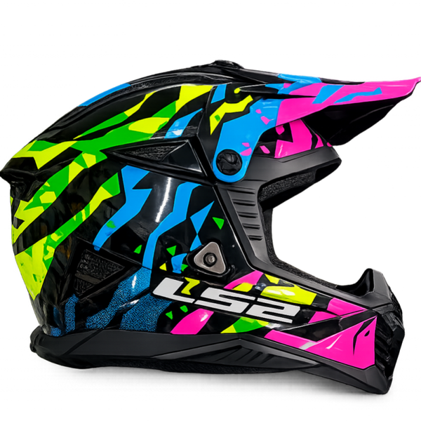 LS2 GROTESK BLUE PINK GREEN