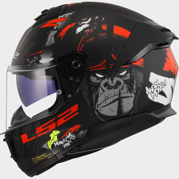 LS2 FF808 STREAM II ANGRY MONKEY M.BLACK RED