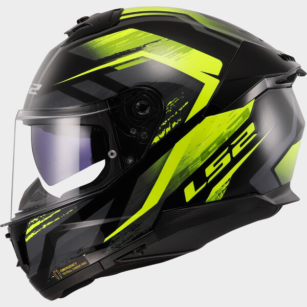 LS2 FF808 STREAM II FURY BLACK H-V YELLOW