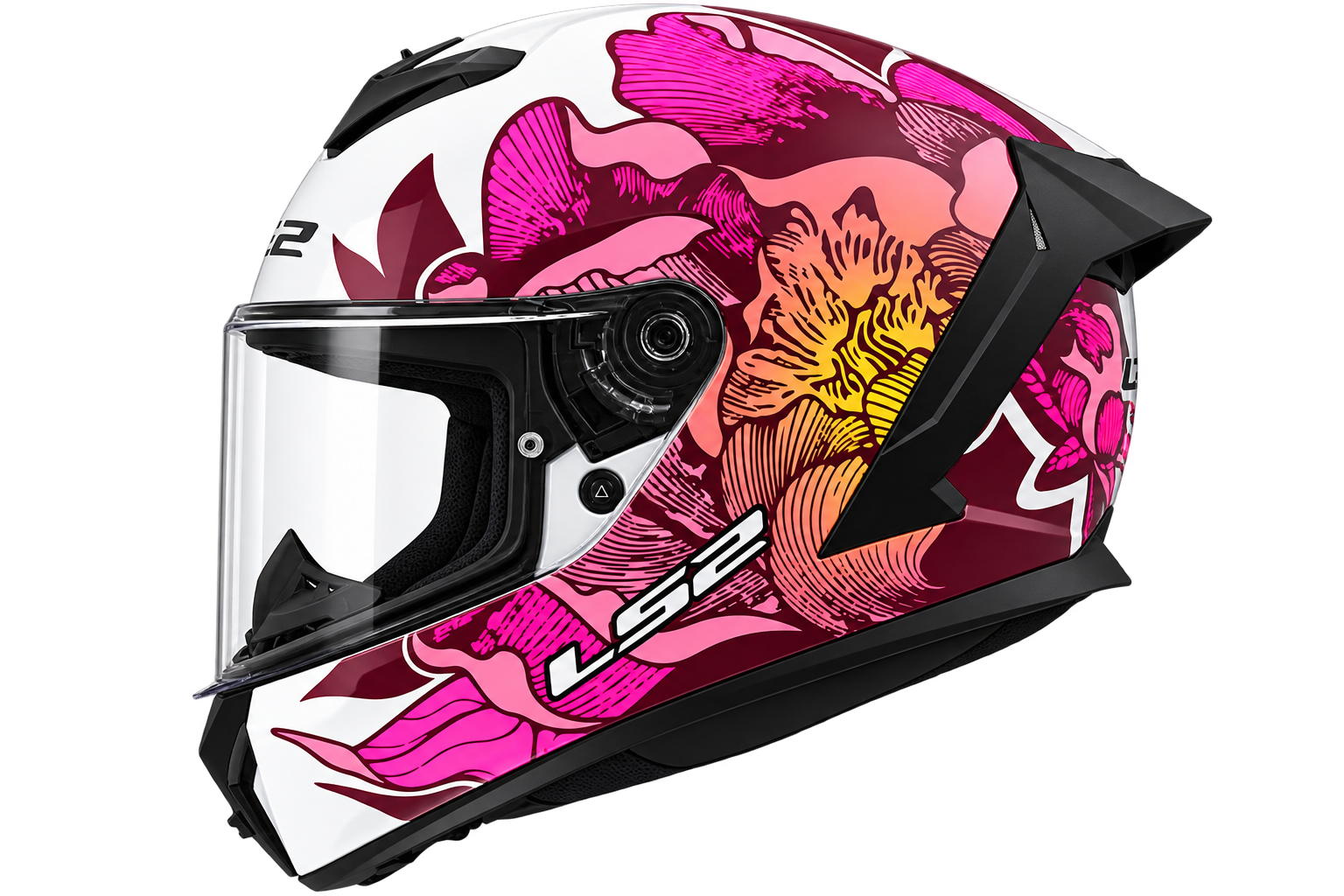 LS2 FF820 RAPID III POPPIES II WHITE PINK
