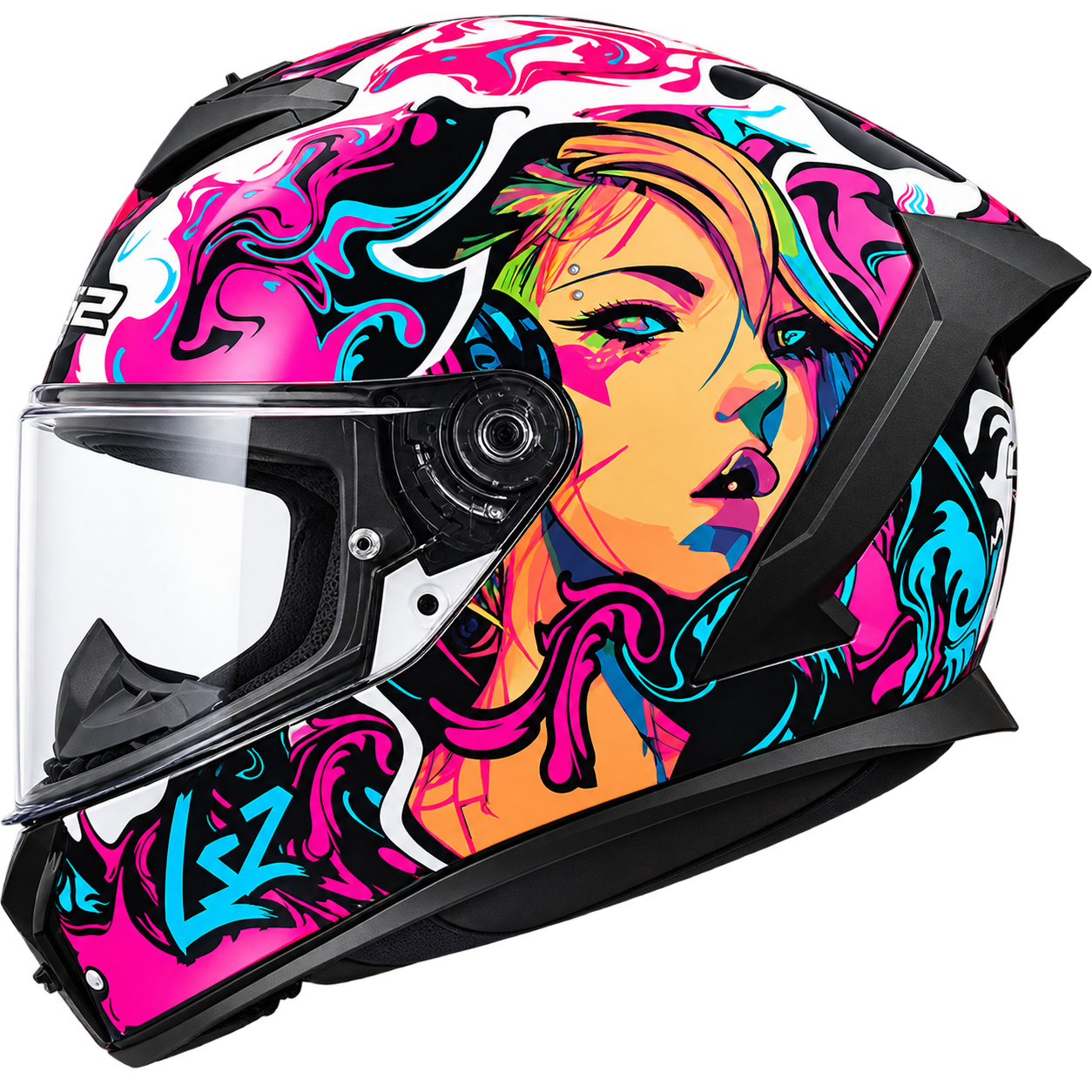 LS2 FF820 RAPID III CYBERG PURPLE CYAN
