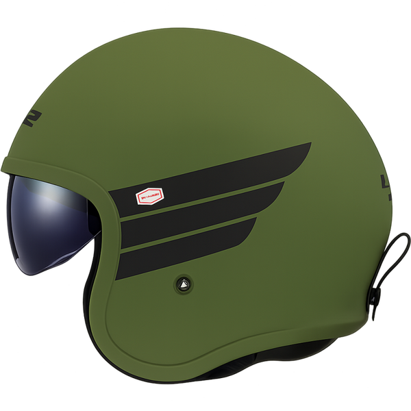 LS2 OF599 SPITFIRE RETRO M.MILITARY GREEN