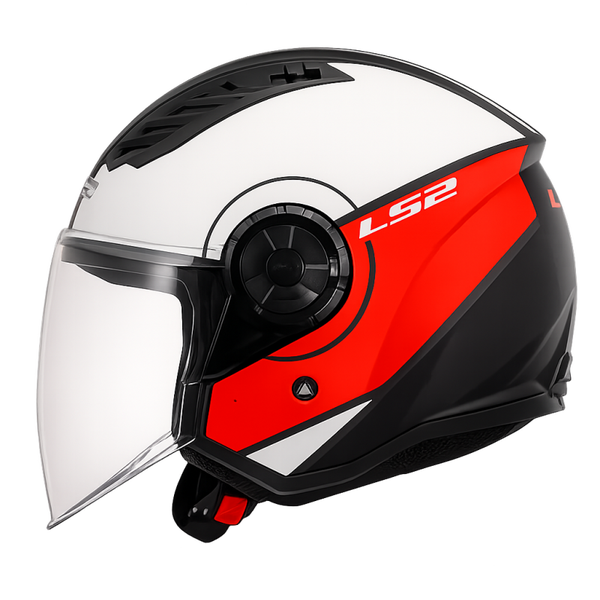 LS2 OF616 AIRFLOW II COVER MATT WHITE RED