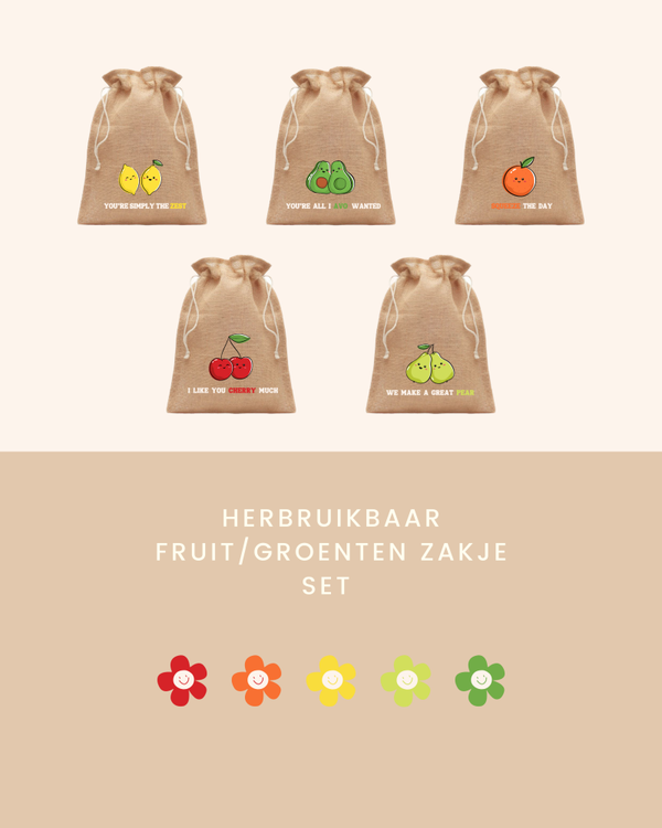 You're doing great - Herbruikbare fruit/groenten zakjes SET