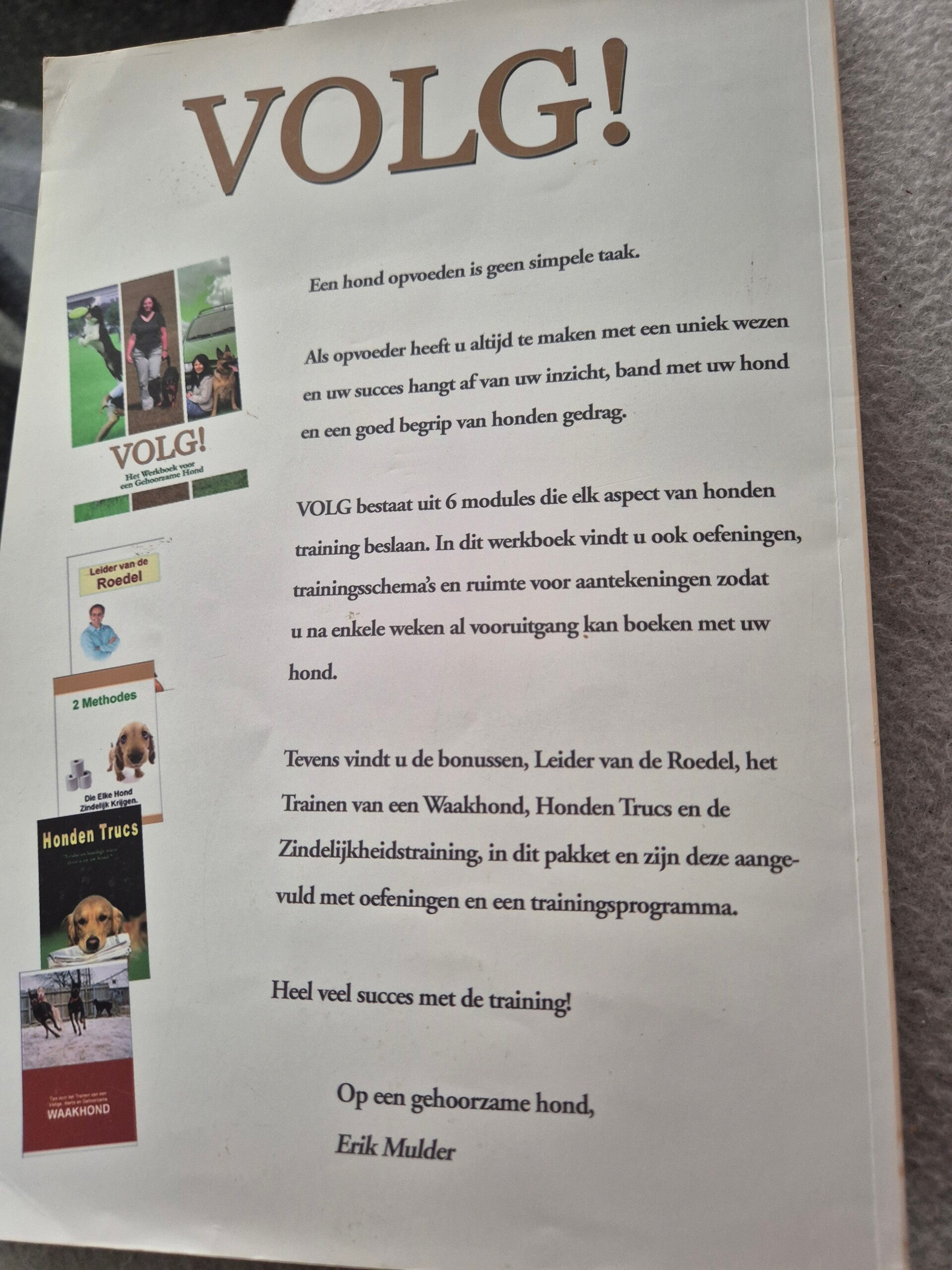Volg leerzaam voor u en uw hond