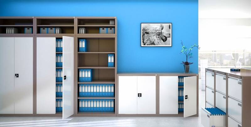 Büromöbel - Büroschränke, Aktenschränke, Universalschränke, Hängeregistraturschränke, Karteischränke, Flügeltürenschränke, Garderoben- & Schubladenschränke, Regale, Rolladenschränke, Schiebetürenschränke, Sortierschränke