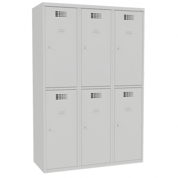 Fächerschrank, Doppelstöckiger Spind, 6 türig  B1.200 Lx