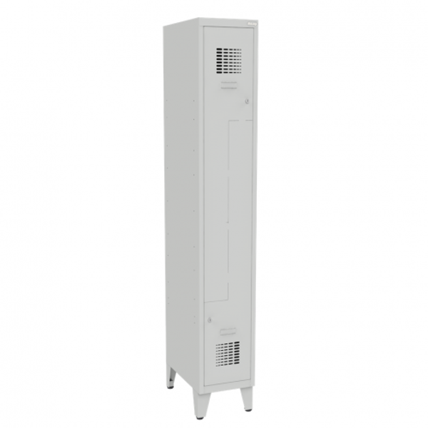 Z Schrank mit Füßen, 2-türig, mit zwei Abteilen, B300 mm, eco
