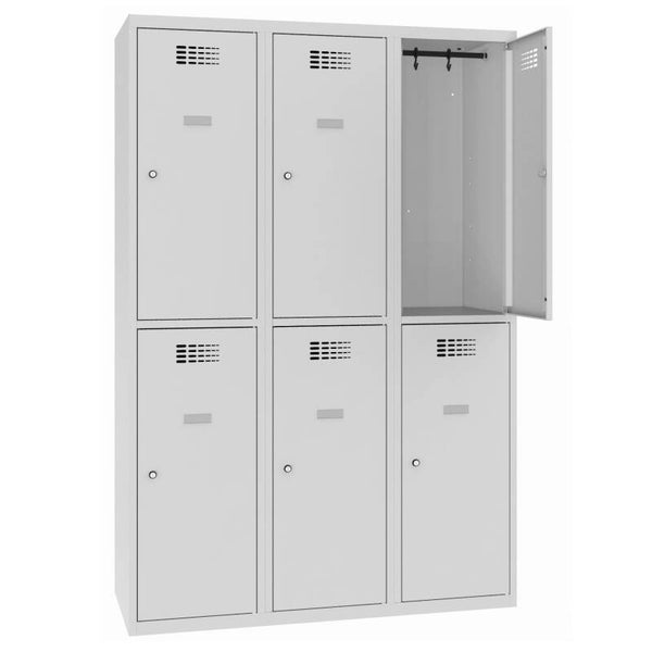Fächerschrank, Doppelstöckiger Spind, 6 türig  B1.200 Lx