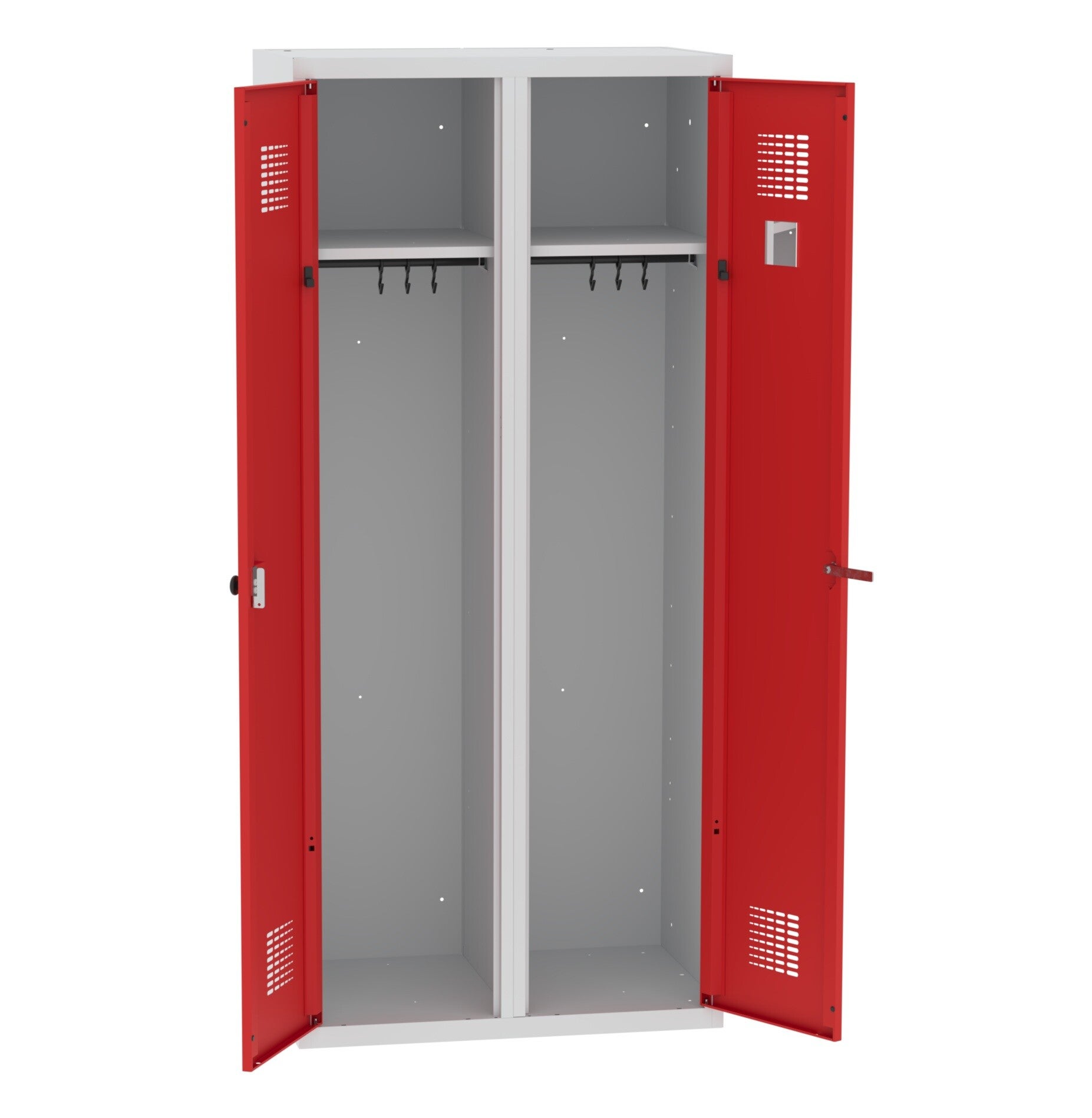 Garderobenschrank, Doppelspind mit Flügeltüren, 800 mm breit