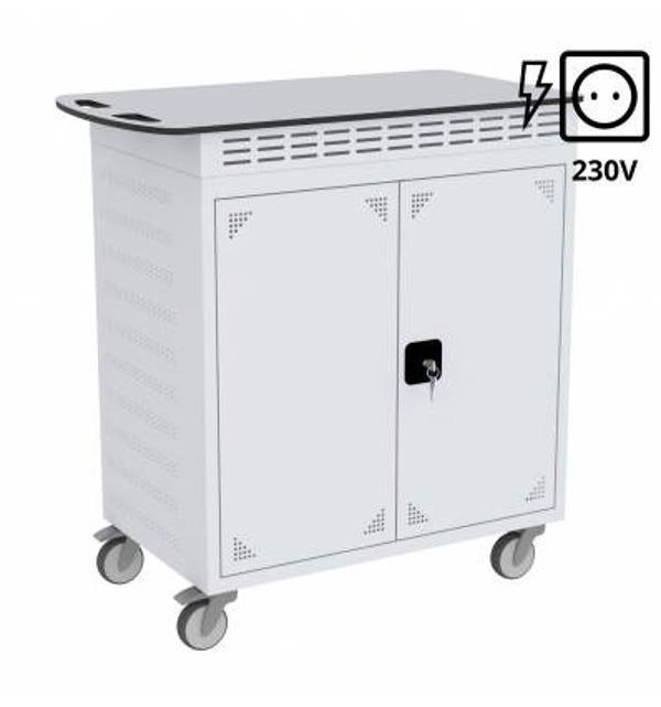 Laptopwagen, Notebookwagen mit Ladefunktion, 20 Fächer