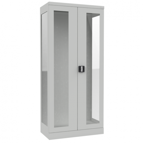 Arztschrank, Vitrinenschrank, Medizinschrank, Praxisschrank, Metall, 2-türig, Verglast seiten, 800 mm breit