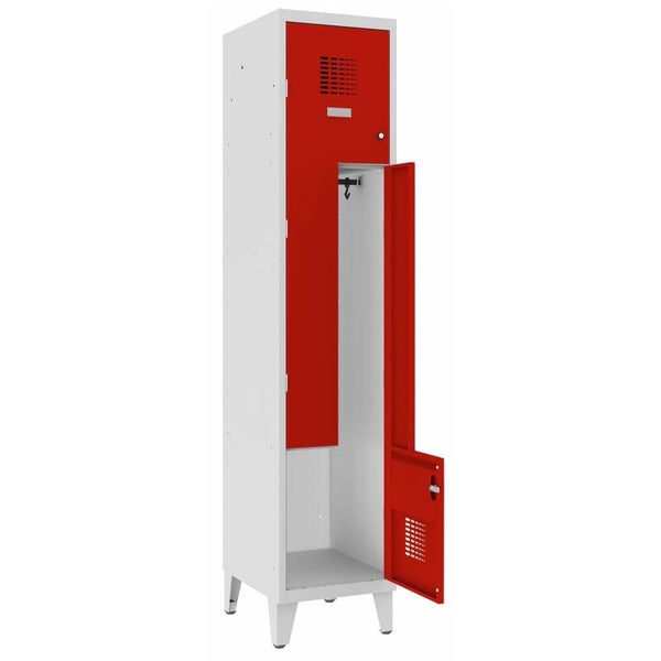 Z Spind, Z Garderobenschrank mit Füßen, 2-türig, B400, Eco