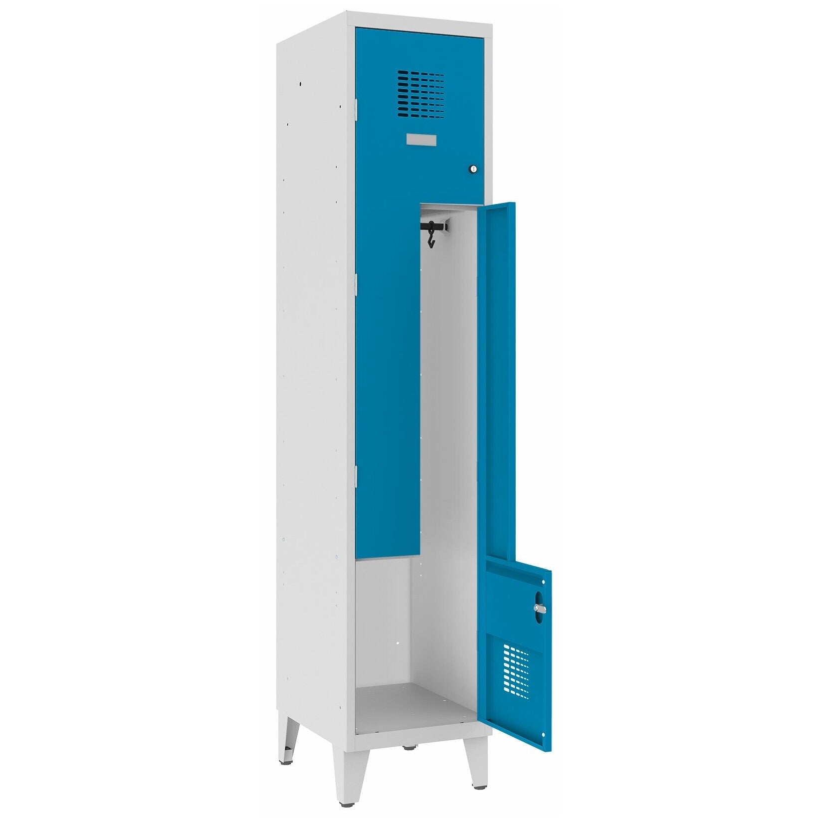 Z Spind, Z Garderobenschrank mit Füßen, 2-türig, B400, lx