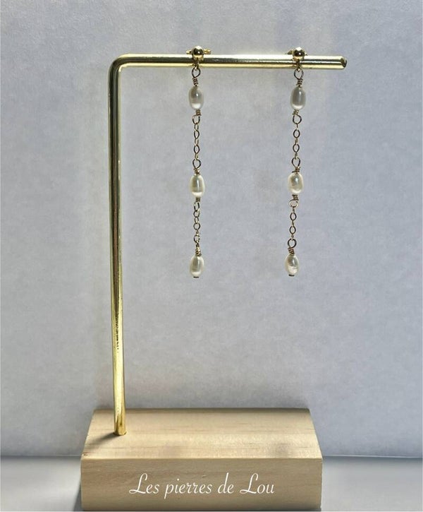 Boucle d’oreille en perles d’eau douce