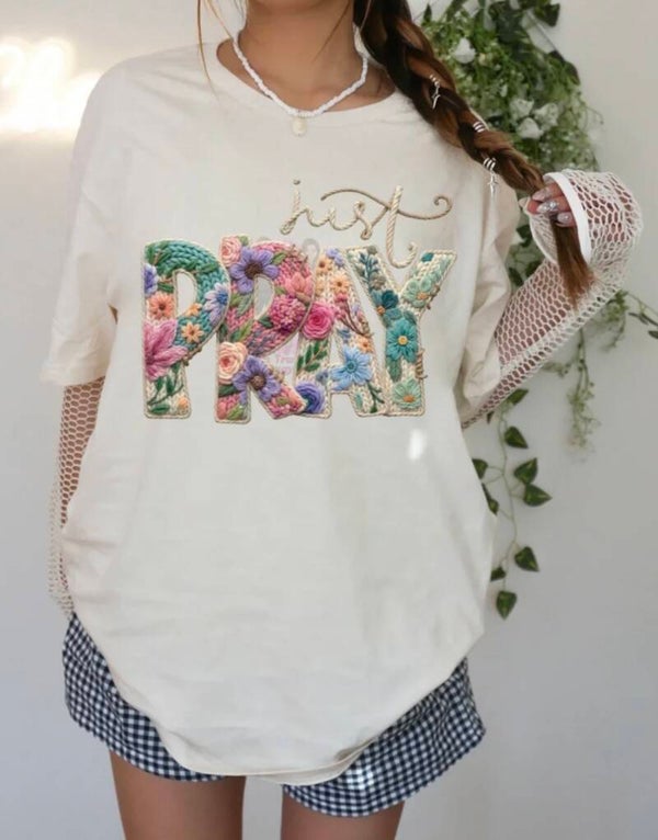 Just Pray Crochet Print