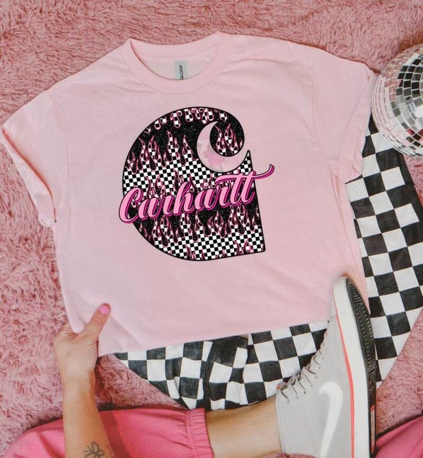 Pink Flame Checkered C
