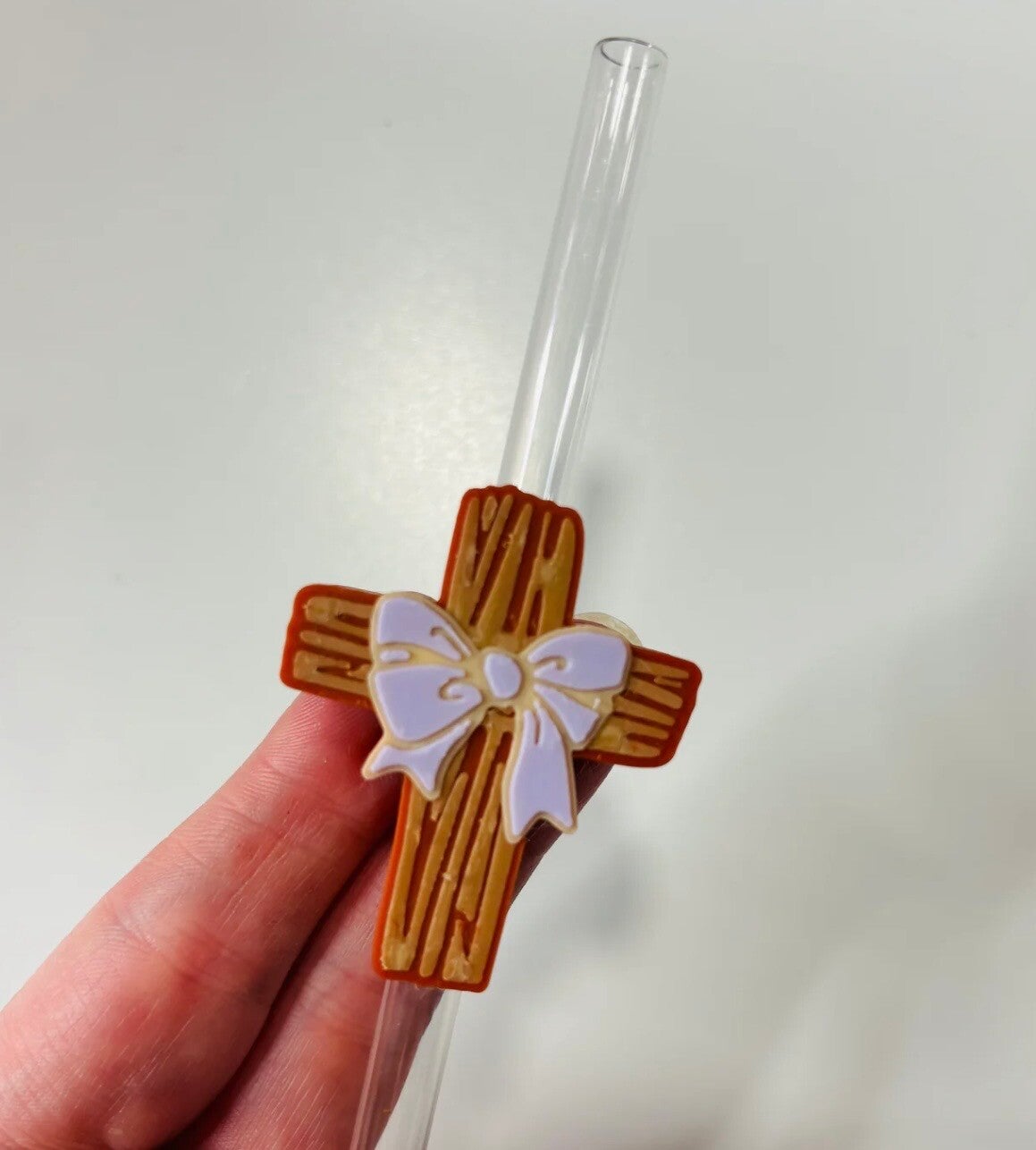Cross & Bow Straw Topper