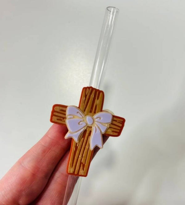 Cross & Bow Straw Topper