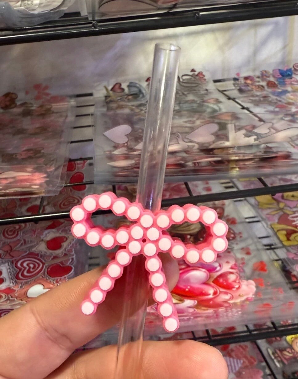 Pearl Bow Straw Topper