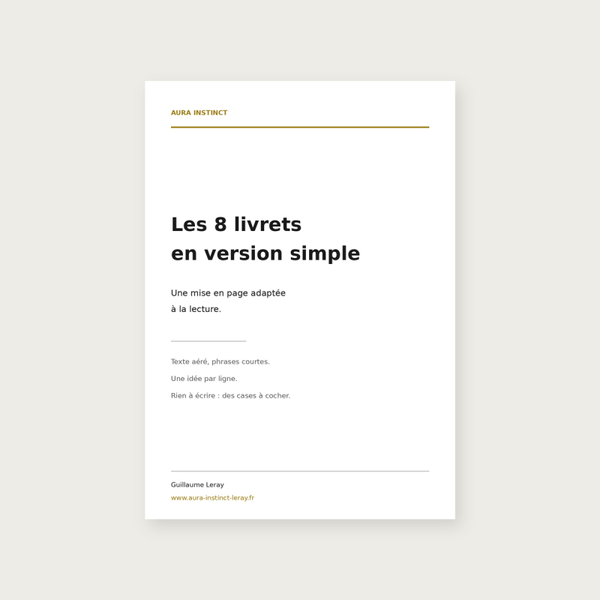Les 8 livrets : version simple