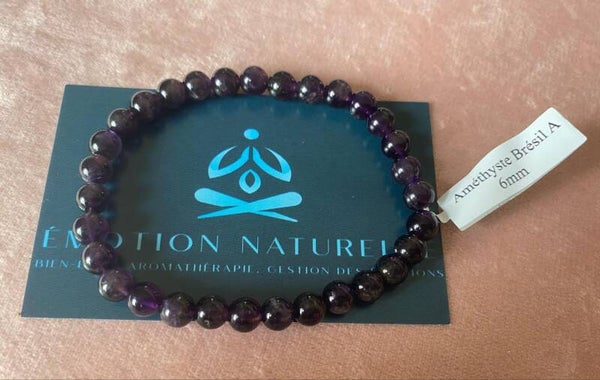 Bracelet Améthyste du Brésil AA 6mm