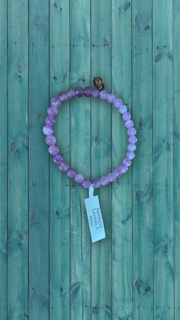 Bracelet Améthyste lavande A 6mm