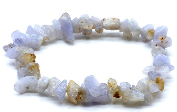 Bracelet baroque Calcédoine bleue