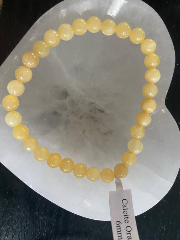 Bracelet 6mm Calcite Orange