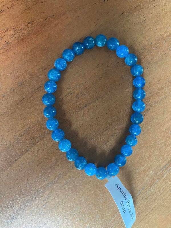 Braclet Apatite bleue AA 6mm