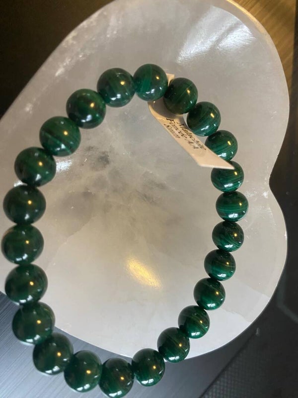 Bracelet Malachite foncée 8mm vitalité - énergie - courage