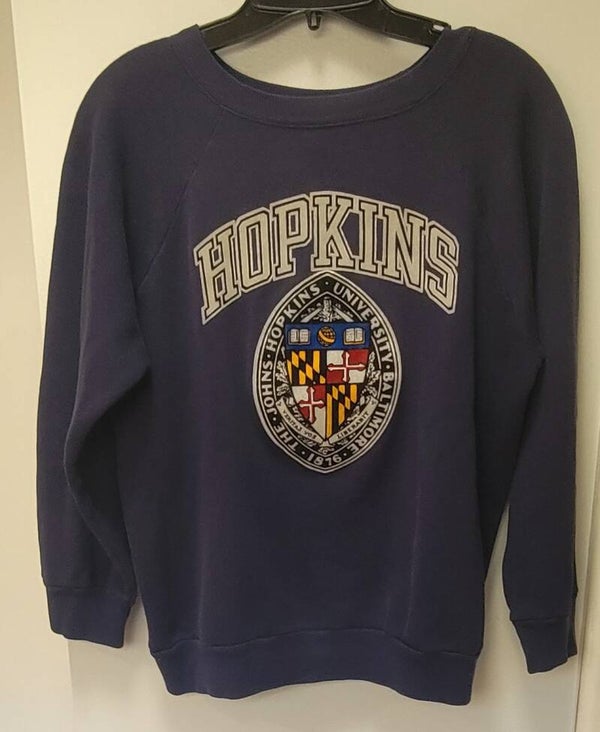 80's Vintage U.S.A Champion John Hopkins MEDIUM University Collegiate Raglan Sweatshirt