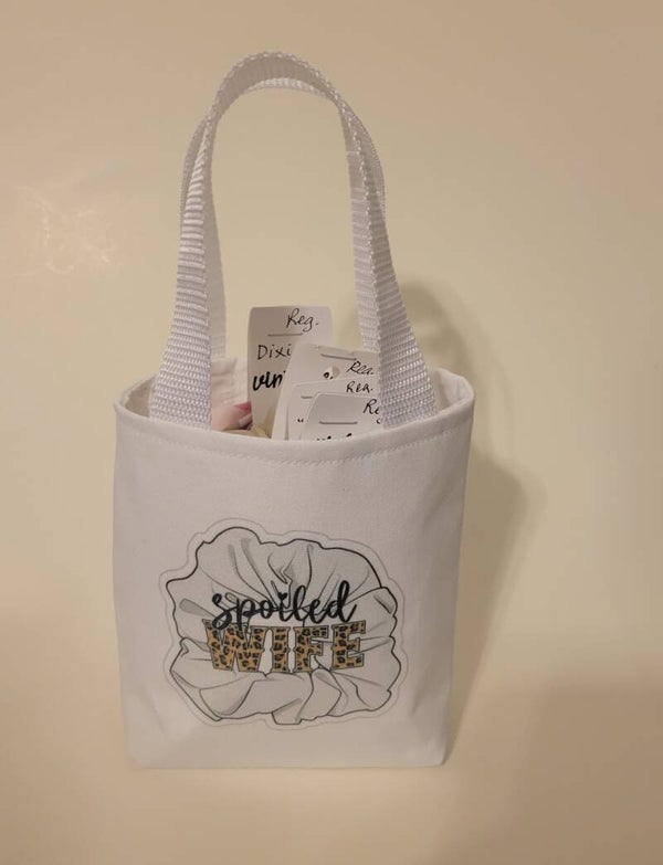 Surprise Tote with 4 Regular Hair Scrunchies " Spoiled Wife"