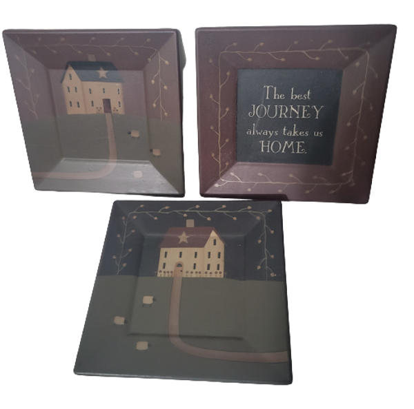 3 Pc. Set Hanging Wall Art Ceramic Primitive Farmhouse