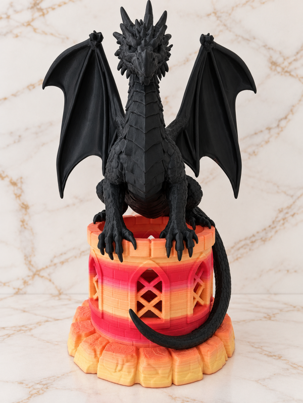Drakenlamp op kasteeltoren – 24 cm