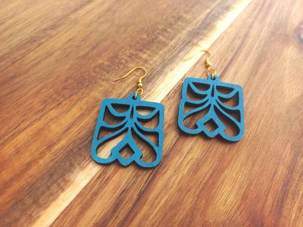 Boucles Ethniques Évidés - Bleu Céruléen