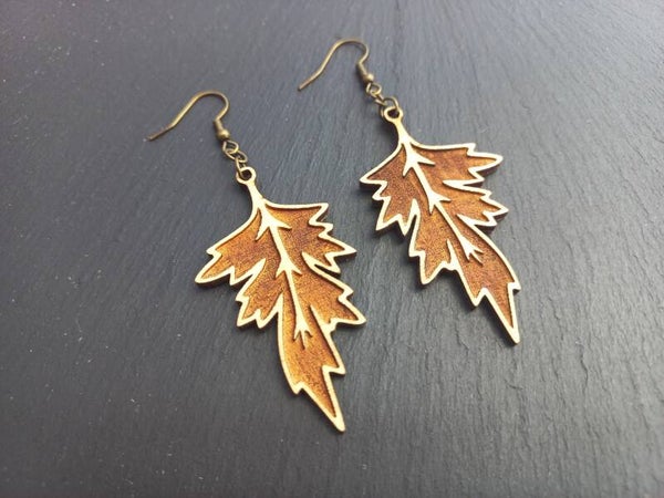 Boucles Feuille d'Automne Ciselée