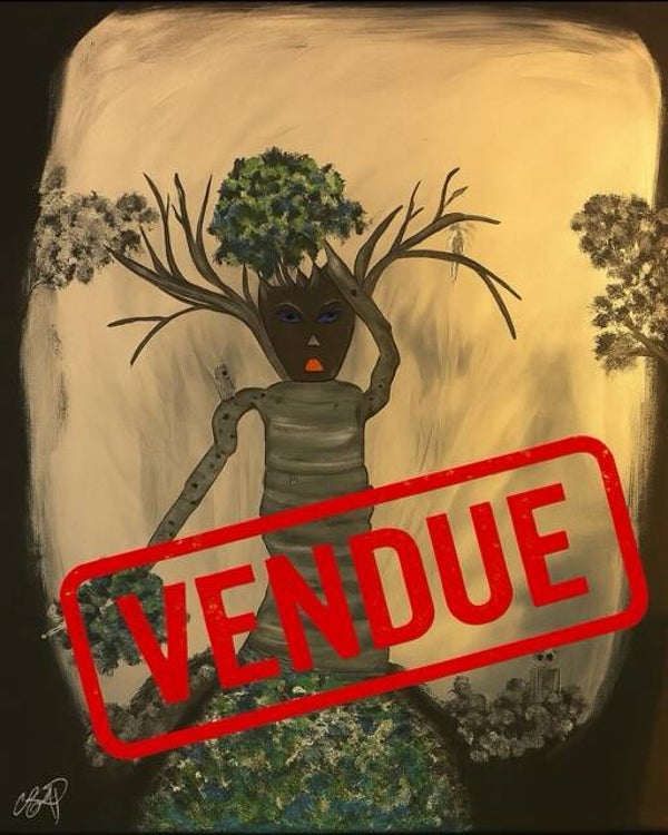 < KODAMA> LA GARDIENNE DE LA FORÊT 🌳   TOILE/ VENDUE