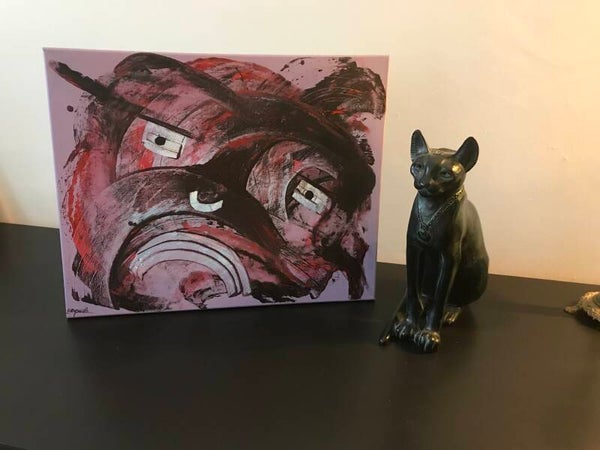 Toile acrylique, Art brut, Art abstrait, œuvre d’art unique