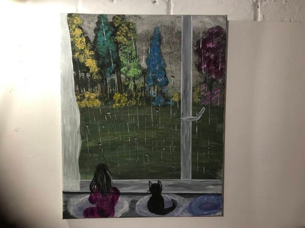 Acrylique sur toile, œuvre d’art unique, figuratif expressionnisme, décoration chambre d’enfant, idée cadeau original