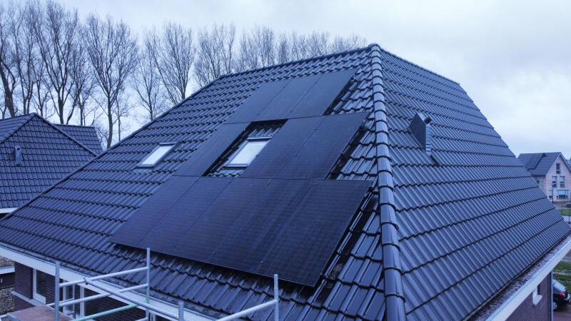 Zonnepanelen op schuin dak